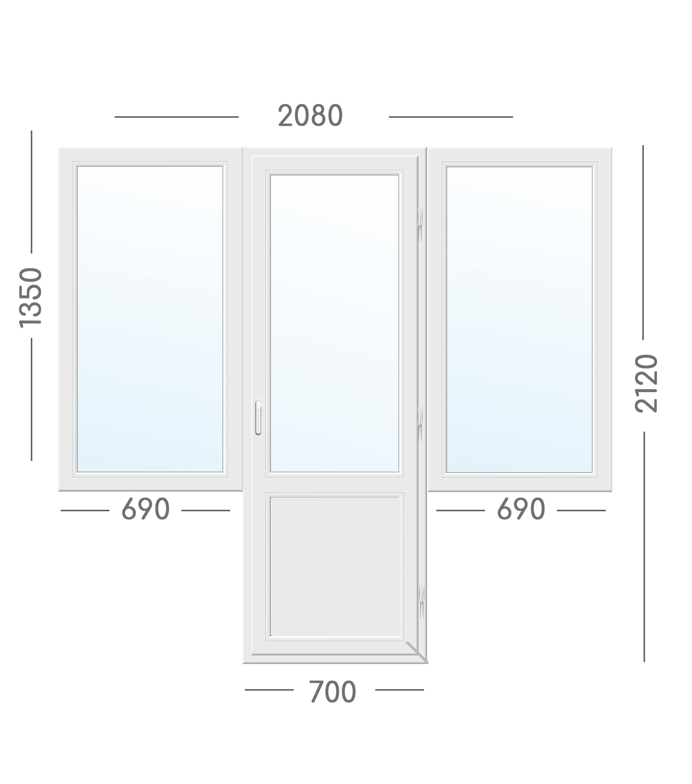 Балконний блок 2080х2120