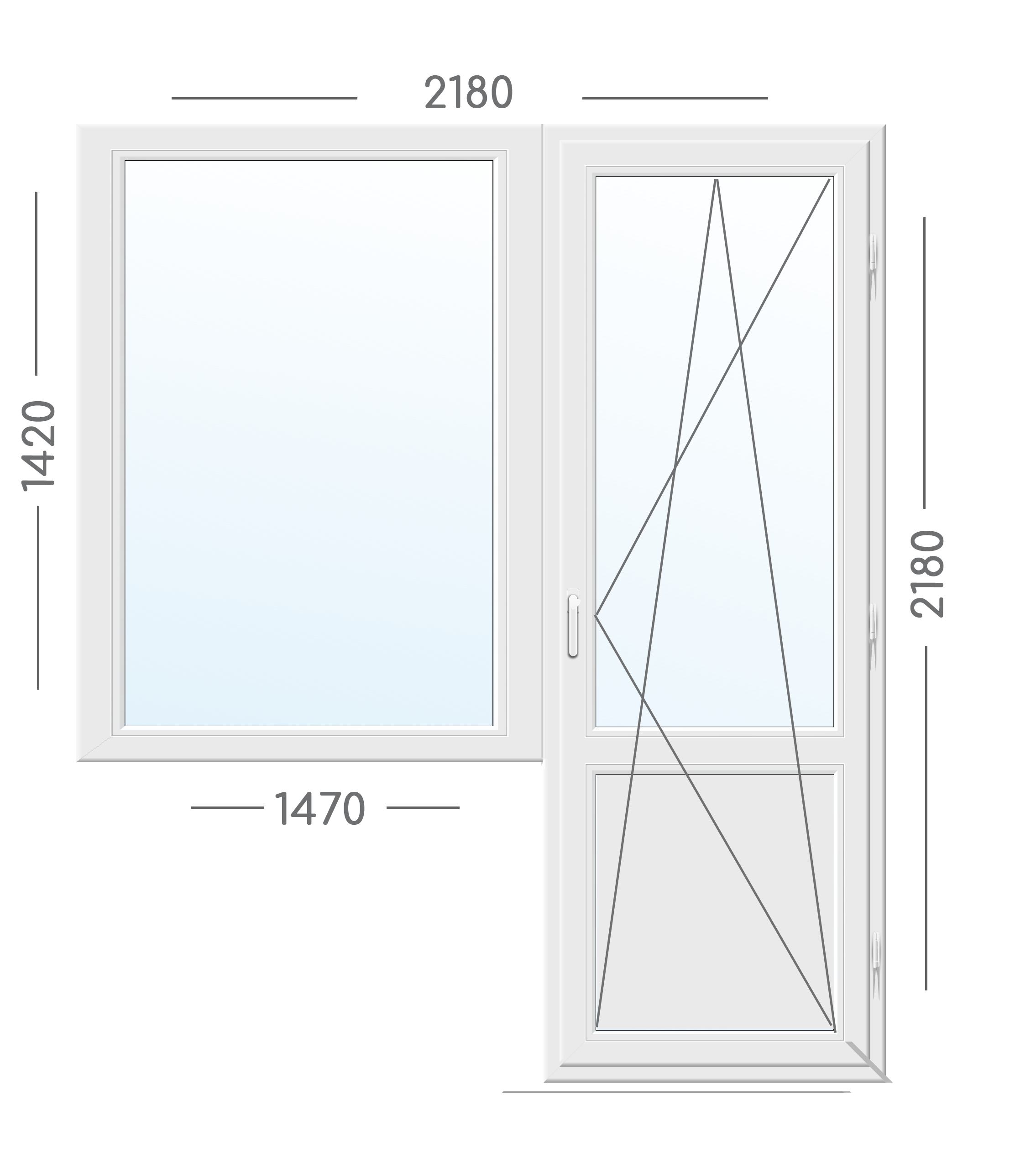 Балконний блок 2180х2180