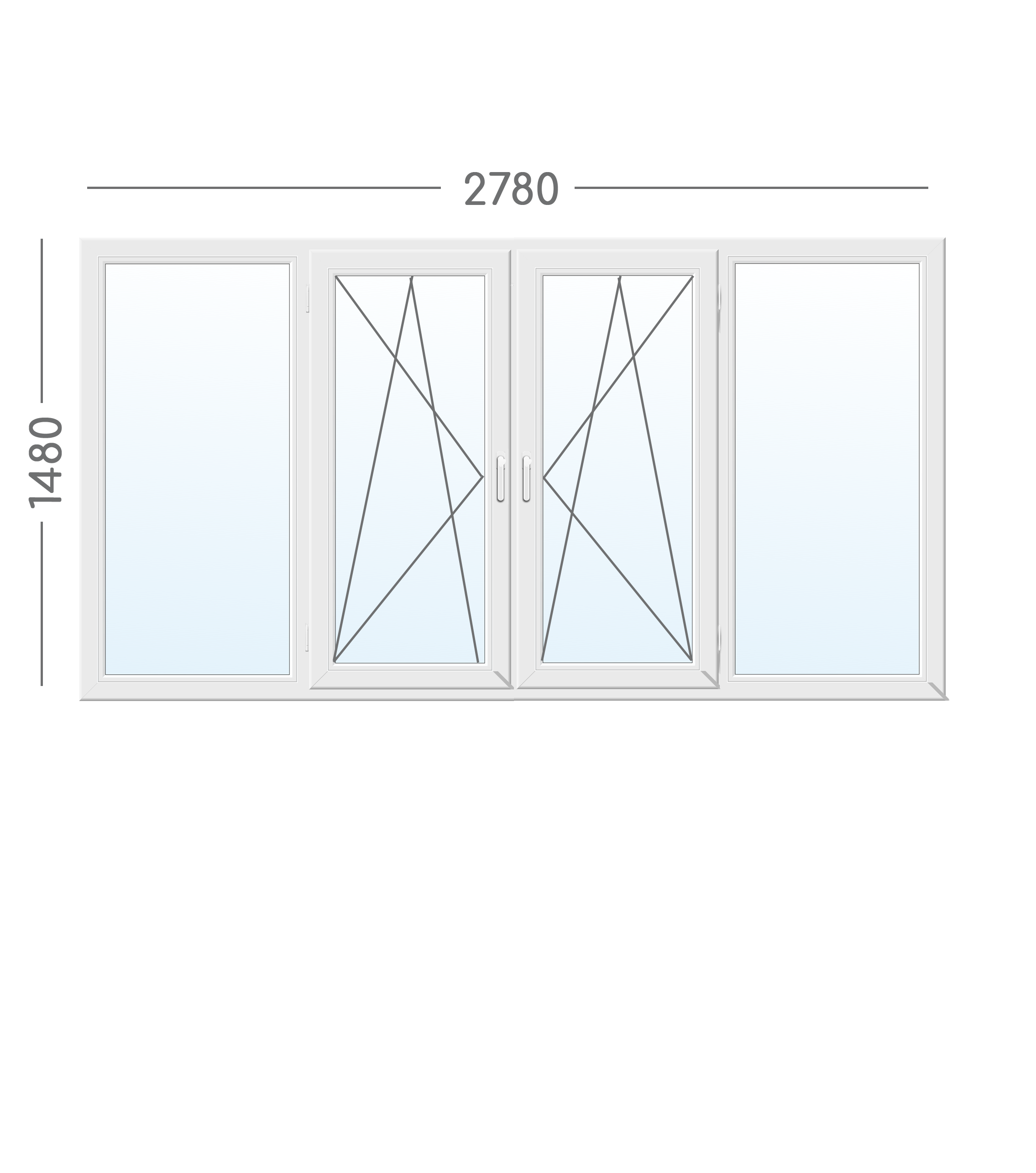 Рама балконна 2780х1480