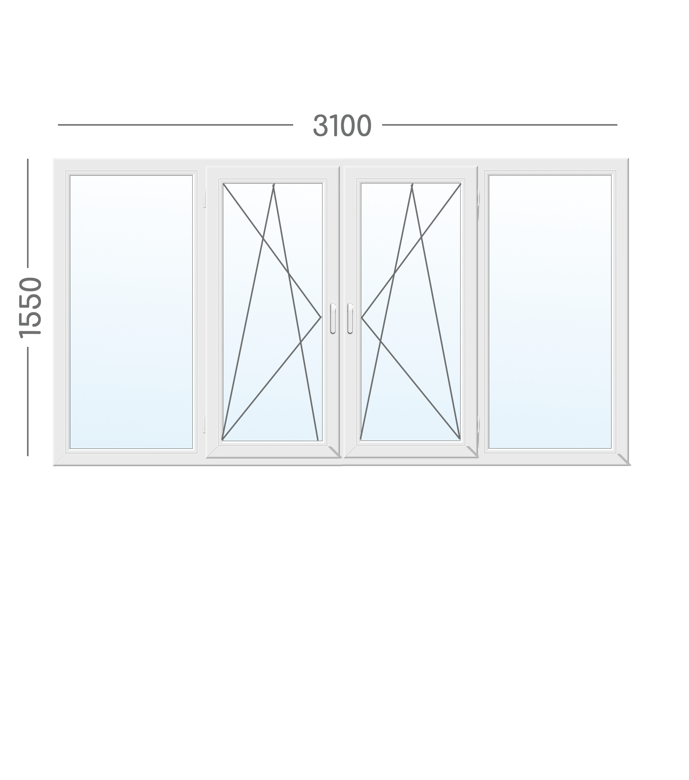 Балконна рама 3100х1550