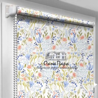 Відкриті тканинні ролети Aquarelle-Blue