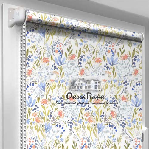 Відкриті тканинні ролети Aquarelle-Blue