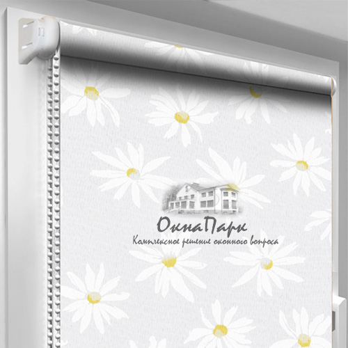 Відкриті тканинні ролети Camomile-White