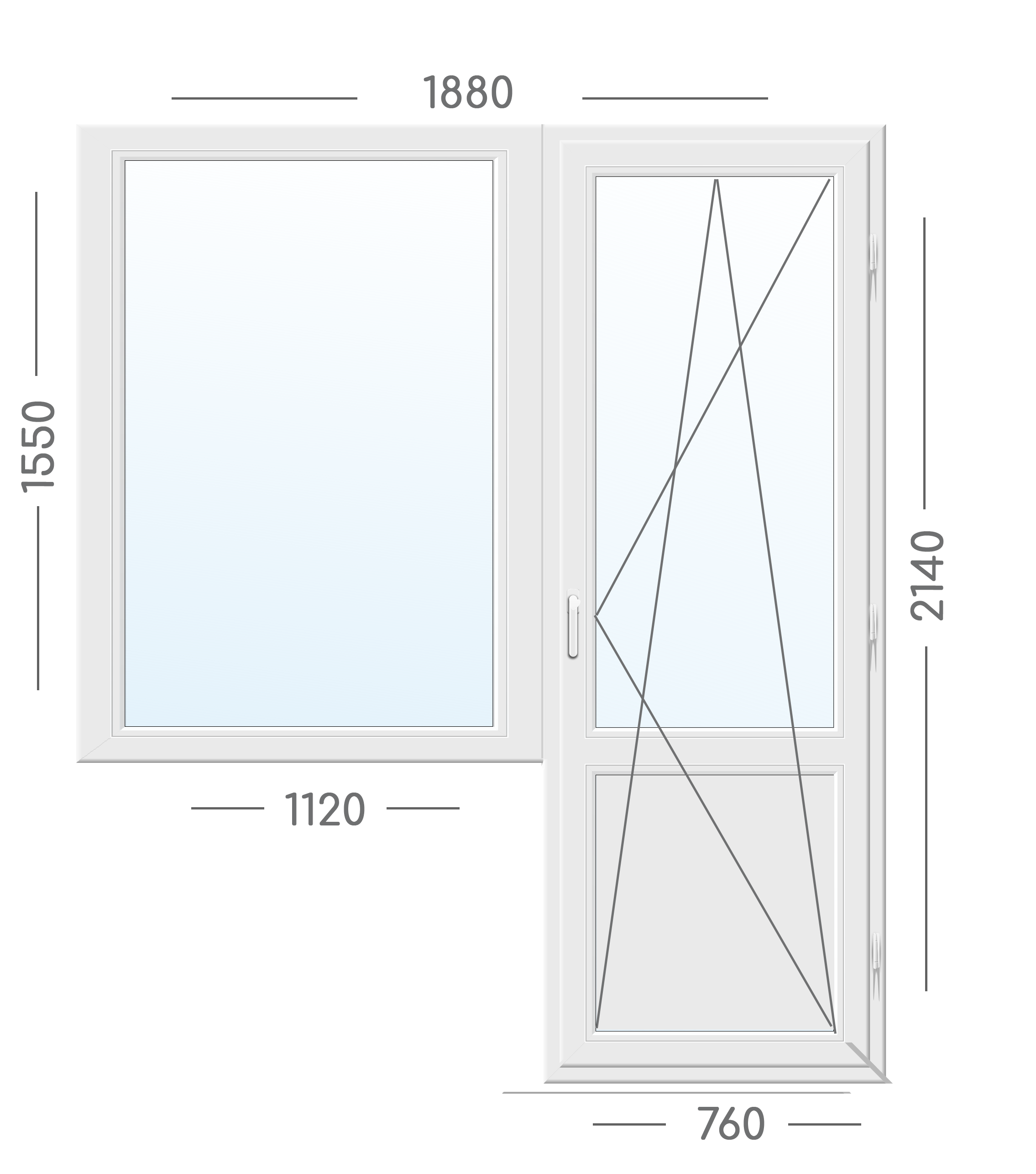 Вікно Блок Aluplast-1880х2140